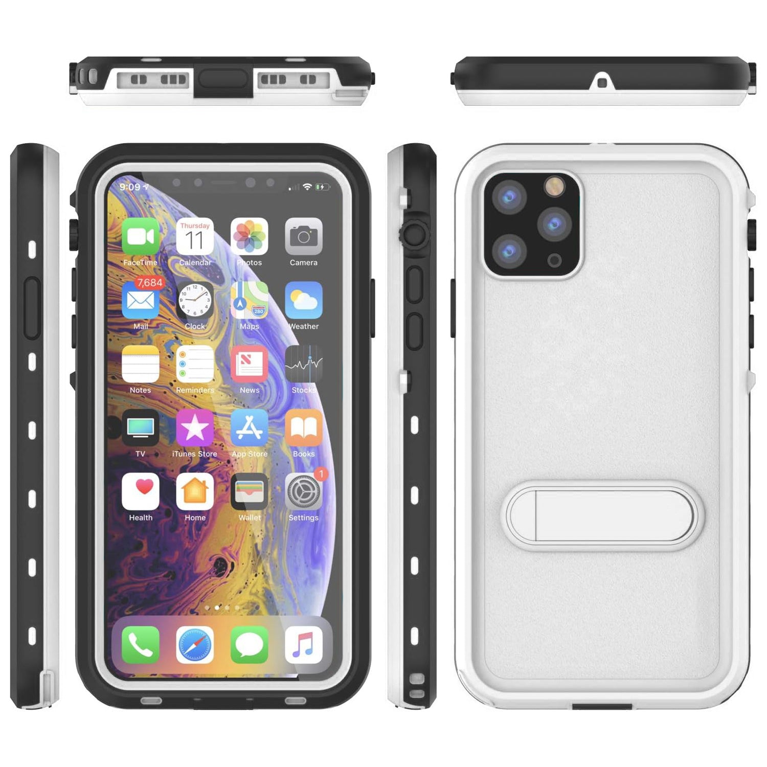 Apple iPhone 11 Pro Max (6.5") 360 Full Protective Waterproof Case with Built-in Screen Fingerprint Protector