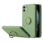 Soft Liquid Silicone Case With Stand Ring Holder For iPhone 12 Mini (5.4")