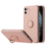 Soft Liquid Silicone Case With Stand Ring Holder For iPhone 12 Mini (5.4")