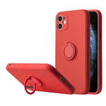 Soft Liquid Silicone Case With Stand Ring Holder For iPhone 12 Mini (5.4")