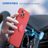 Soft Liquid Silicone Case With Stand Ring Holder For iPhone 12 Pro (6.1") - Red