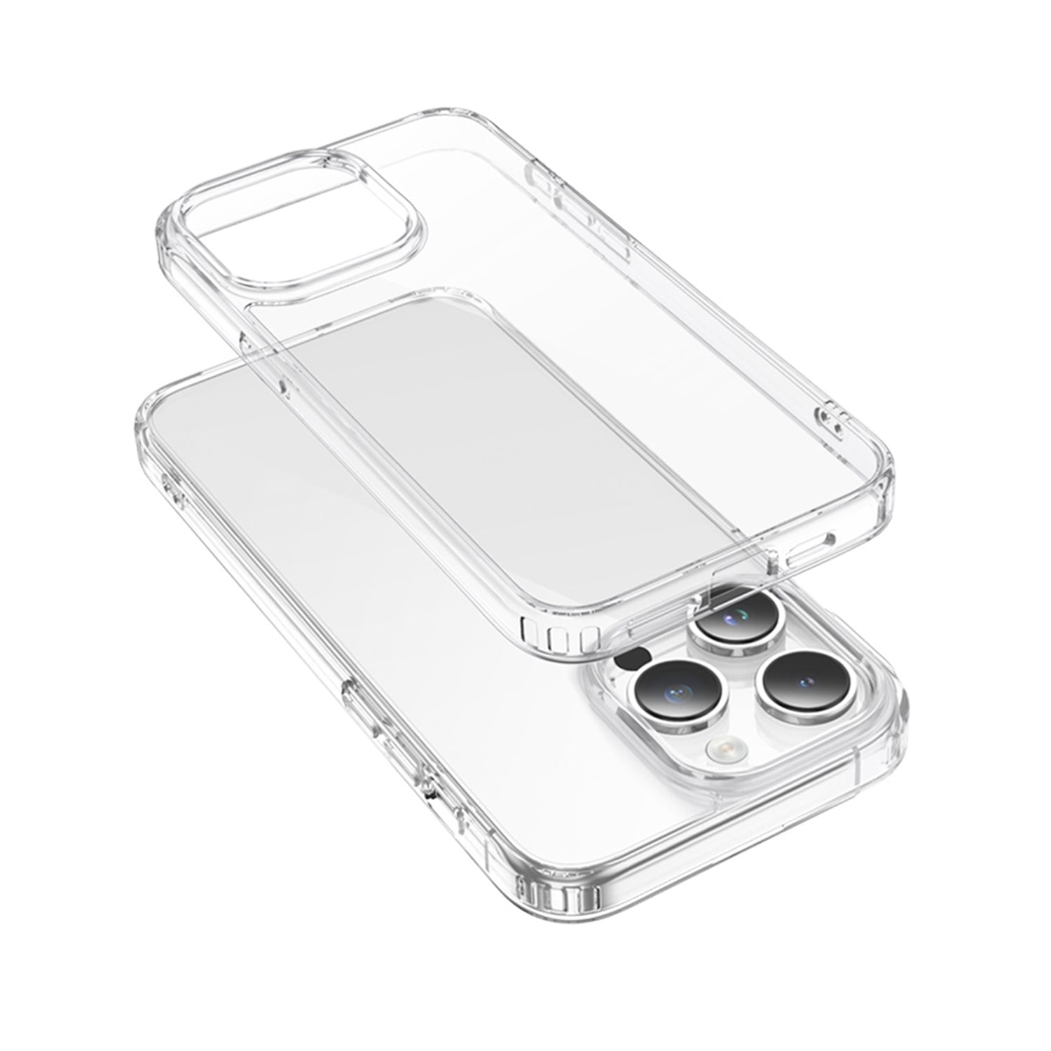 PC Bumper with TPU Back Cover Case for iPhone 12 Pro Max (6.7") - Clear