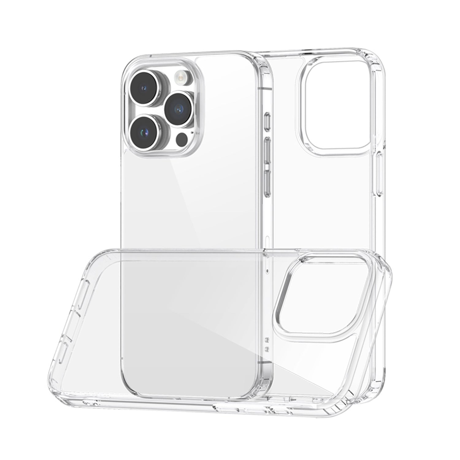 PC Bumper with TPU Back Cover Case for iPhone 12 Pro Max (6.7") - Clear