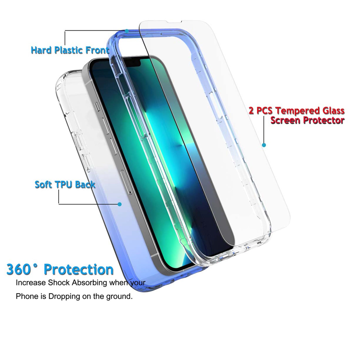 iPhone X /XS Case - Color Gradient Tempered Glass Back