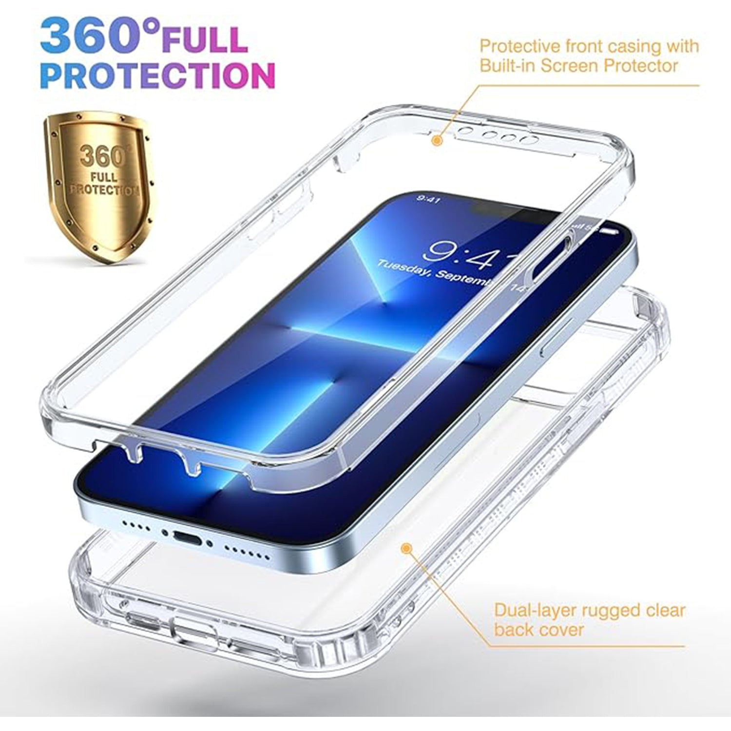 iPhone 14/13 HD gradient transparent  case