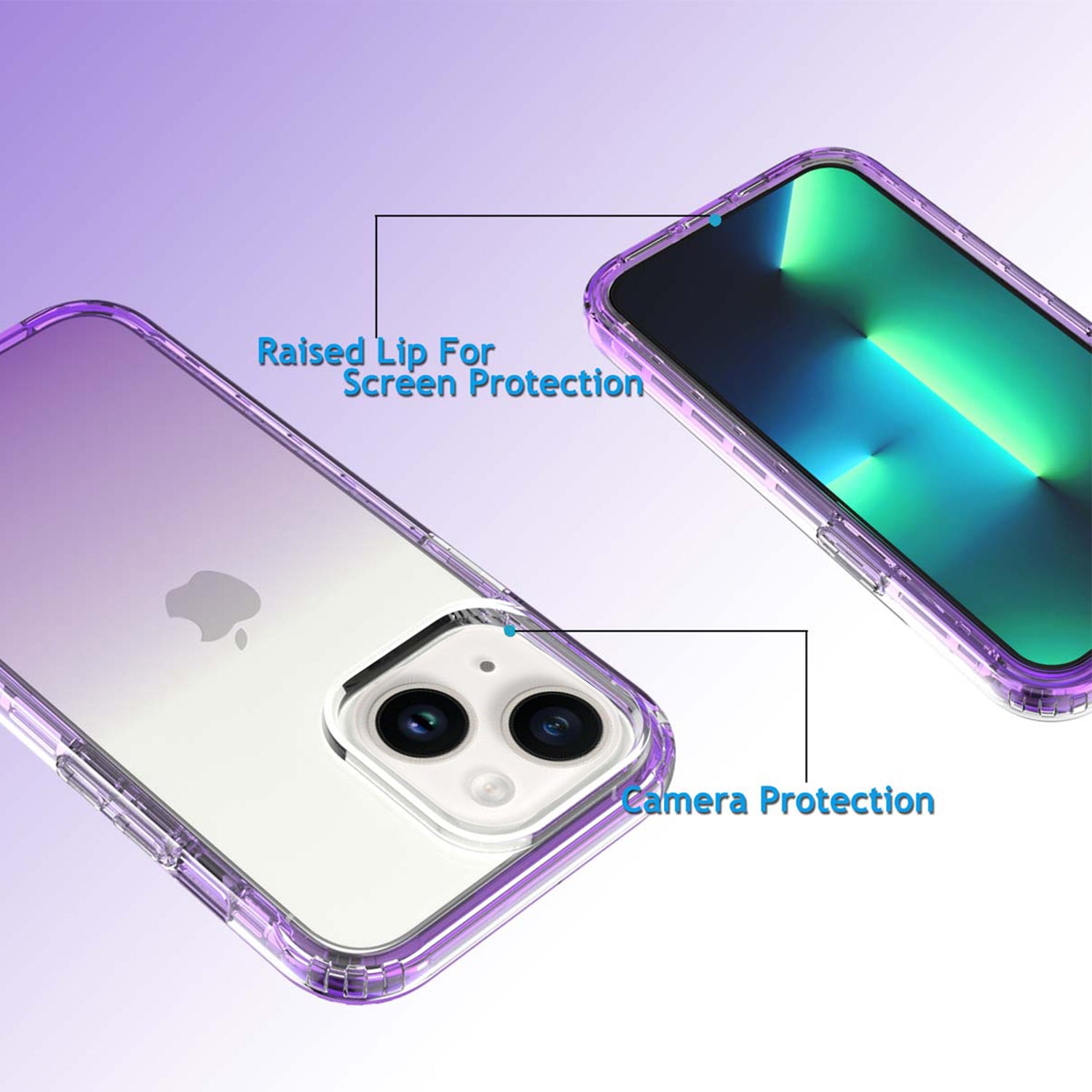iPhone 14/13 HD gradient transparent  case