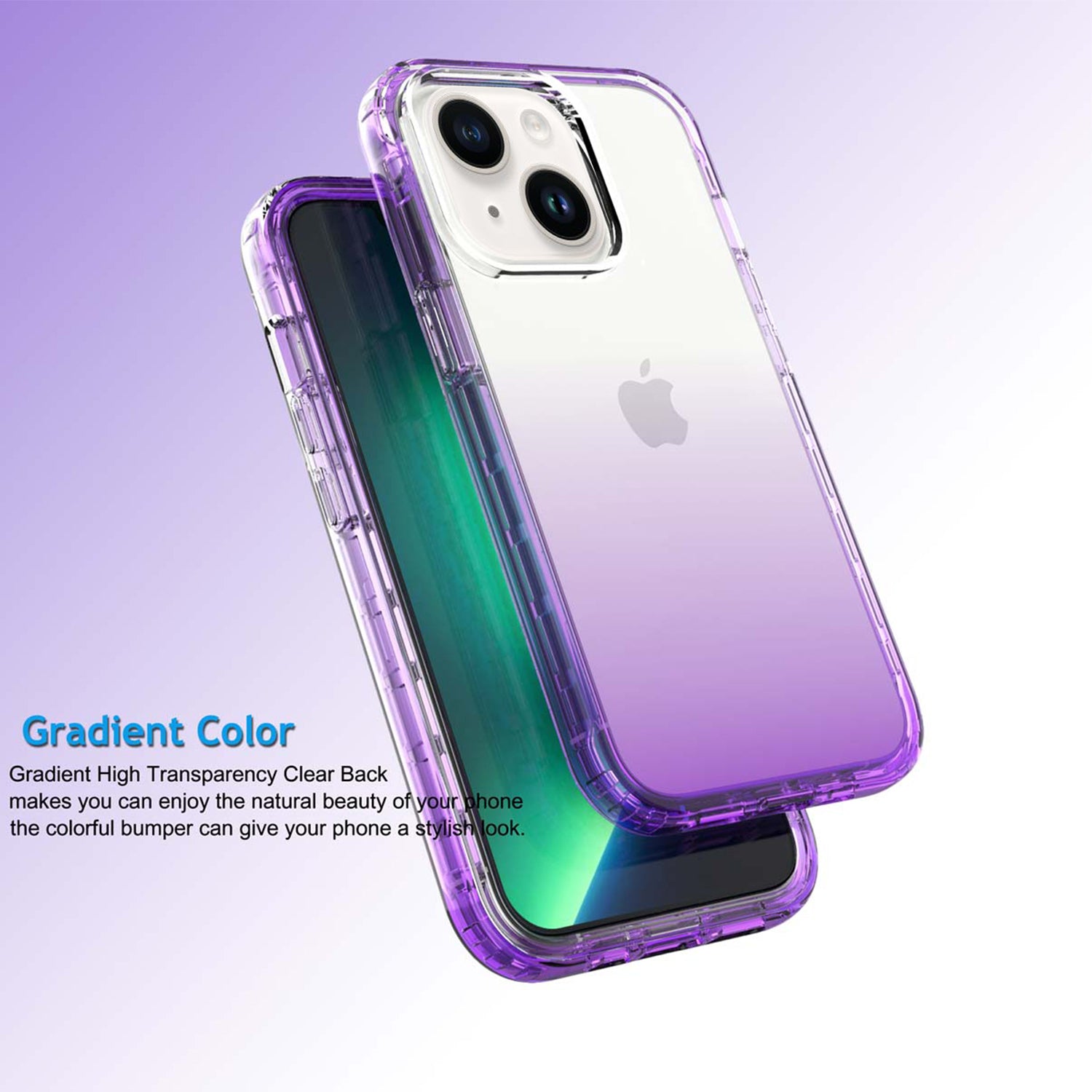 iPhone 14/13 HD gradient transparent  case