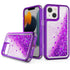 iPhone 14/13 Transparent four corner anti falling quicksand protective case