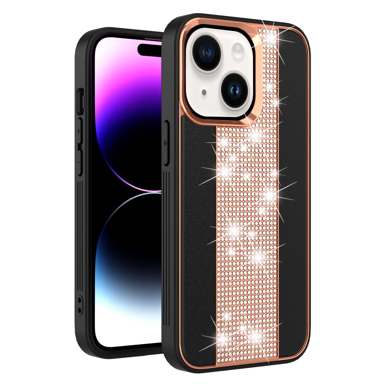 iPhone 14 Plus Xiaoxiangfen Luxury Rhinestone Metal Shot Case