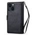 iPhone 13 2 in 1 Leather Wallet Case With 9 Credit Card Slots and Removable Back Cover 