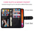 iPhone 13 2 in 1 Leather Wallet Case With 9 Credit Card Slots and Removable Back Cover 