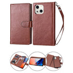 iPhone 13 2 in 1 Leather Wallet Case With 9 Credit Card Slots and Removable Back Cover 