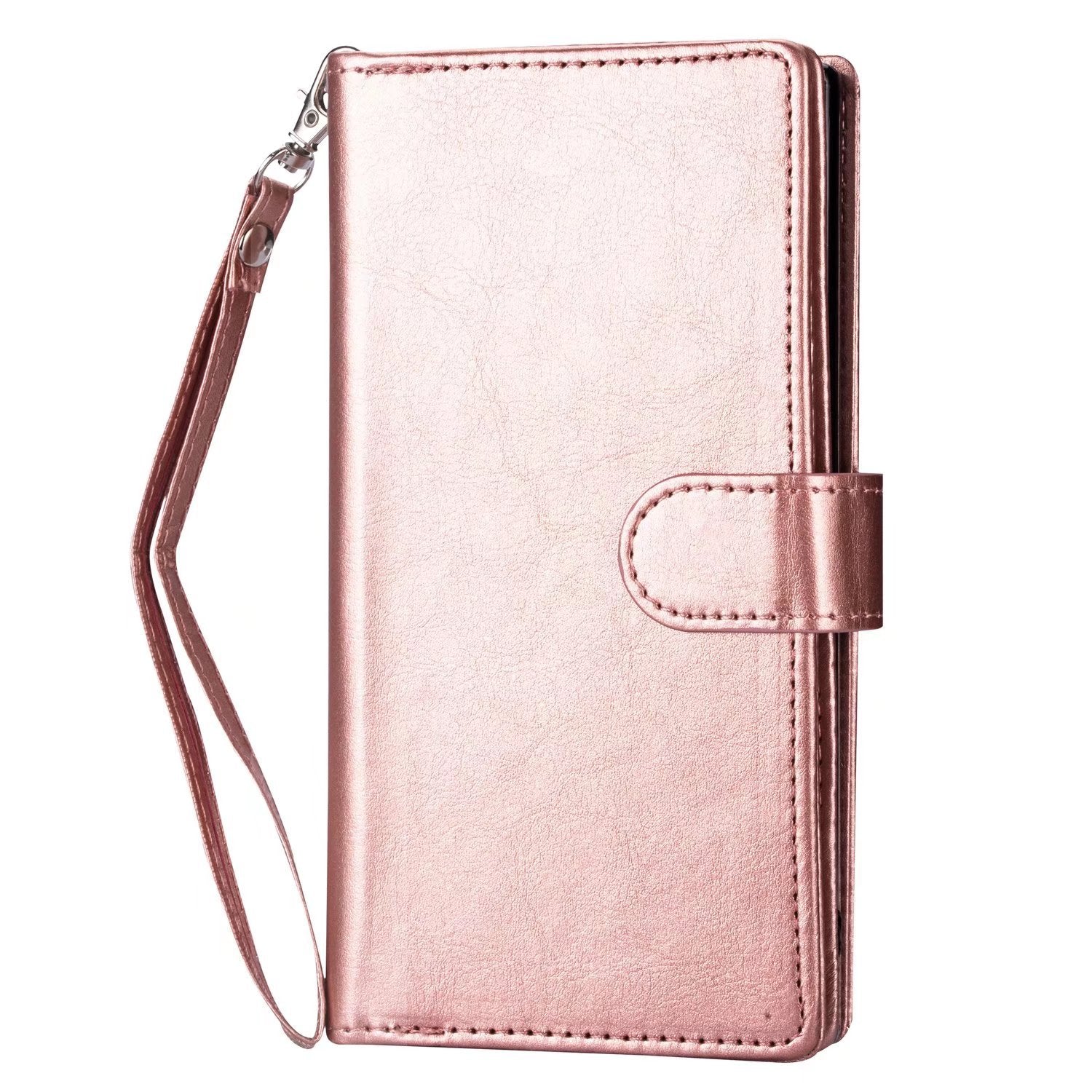 iPhone 13 2 in 1 Leather Wallet Case With 9 Credit Card Slots and Removable Back Cover 