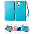 iPhone 13 2 in 1 Leather Wallet Case With 9 Credit Card Slots and Removable Back Cover 