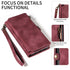 iPhone 14 Plus Retro Premium Flip Leather Cover with 9 Card Holder & Zipper Cash Pocket & Wrist Strap