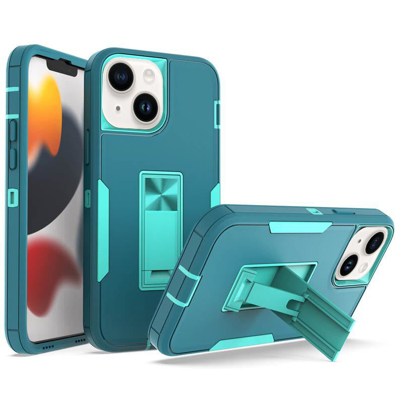 iPhone 14/13 (6.1 ") Kickstand fully protected heavy-duty shockproof case