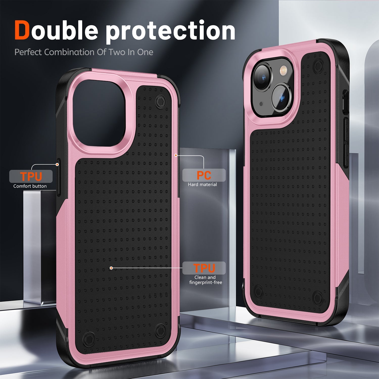 iPhone 14 Plus Durable Defener Shockproof Hard PC TPU Luxury Case