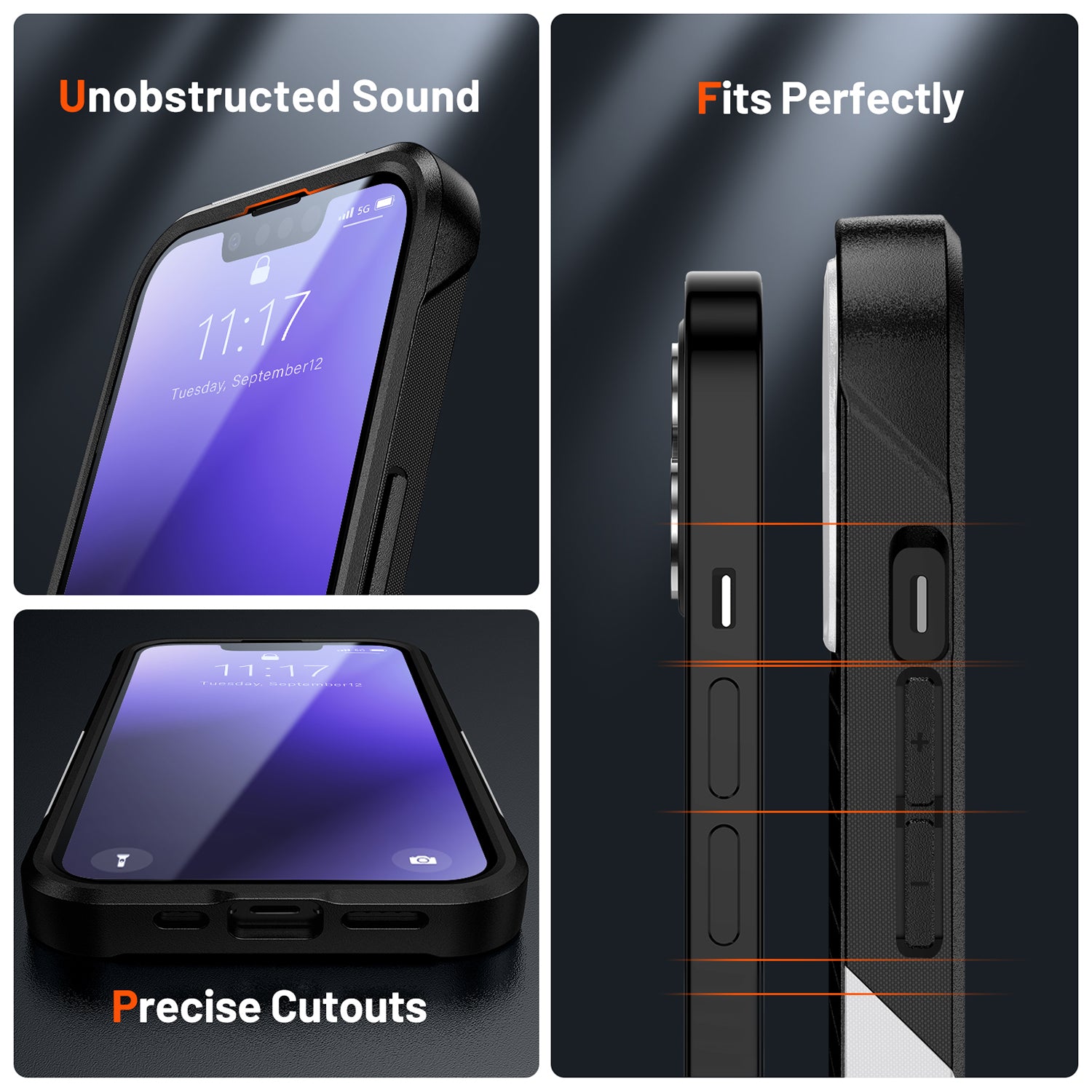 iPhone 14 Plus Durable Defener Shockproof Hard PC TPU Luxury Case