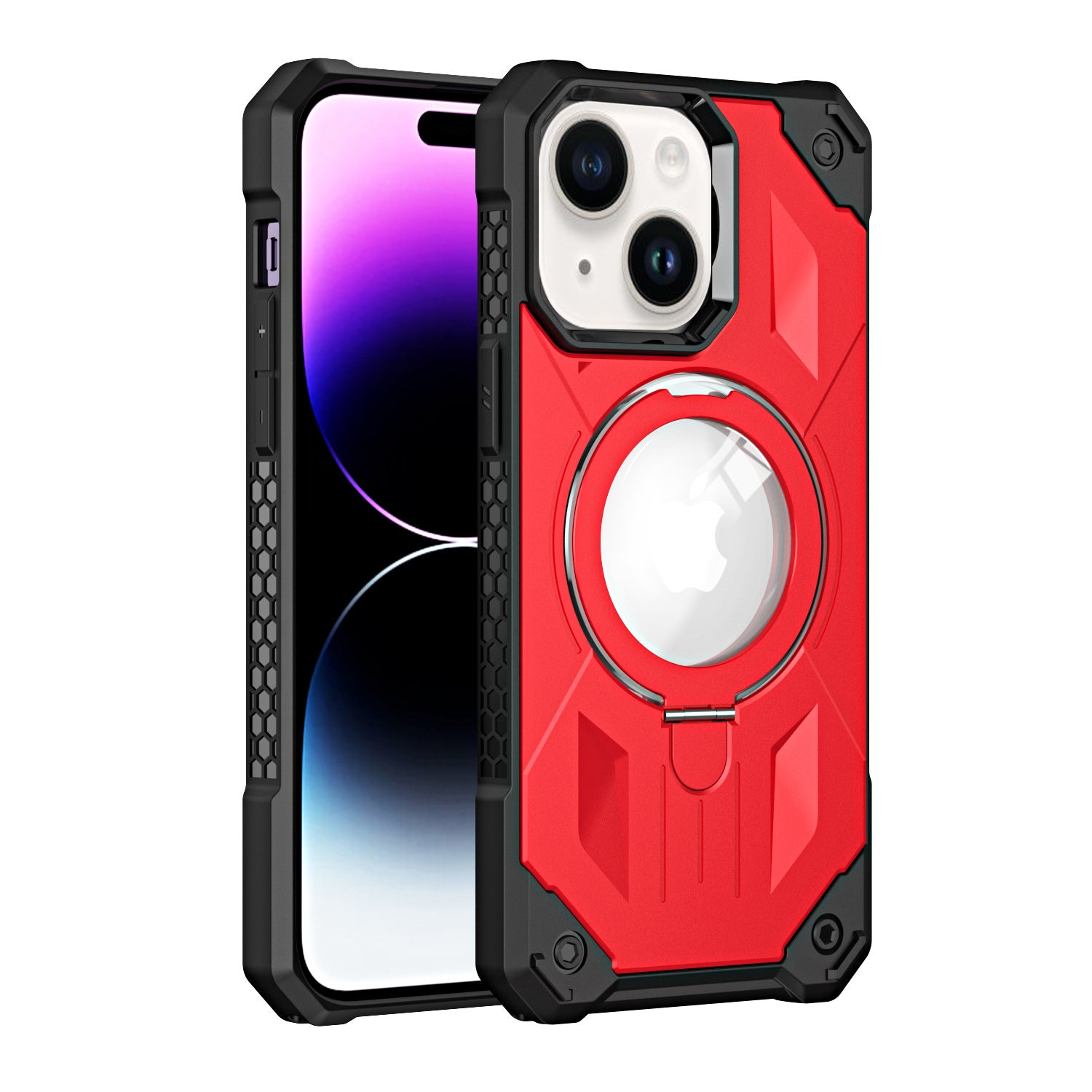 iPhone 14/13 Armored Magnetic Suction Bracket Case