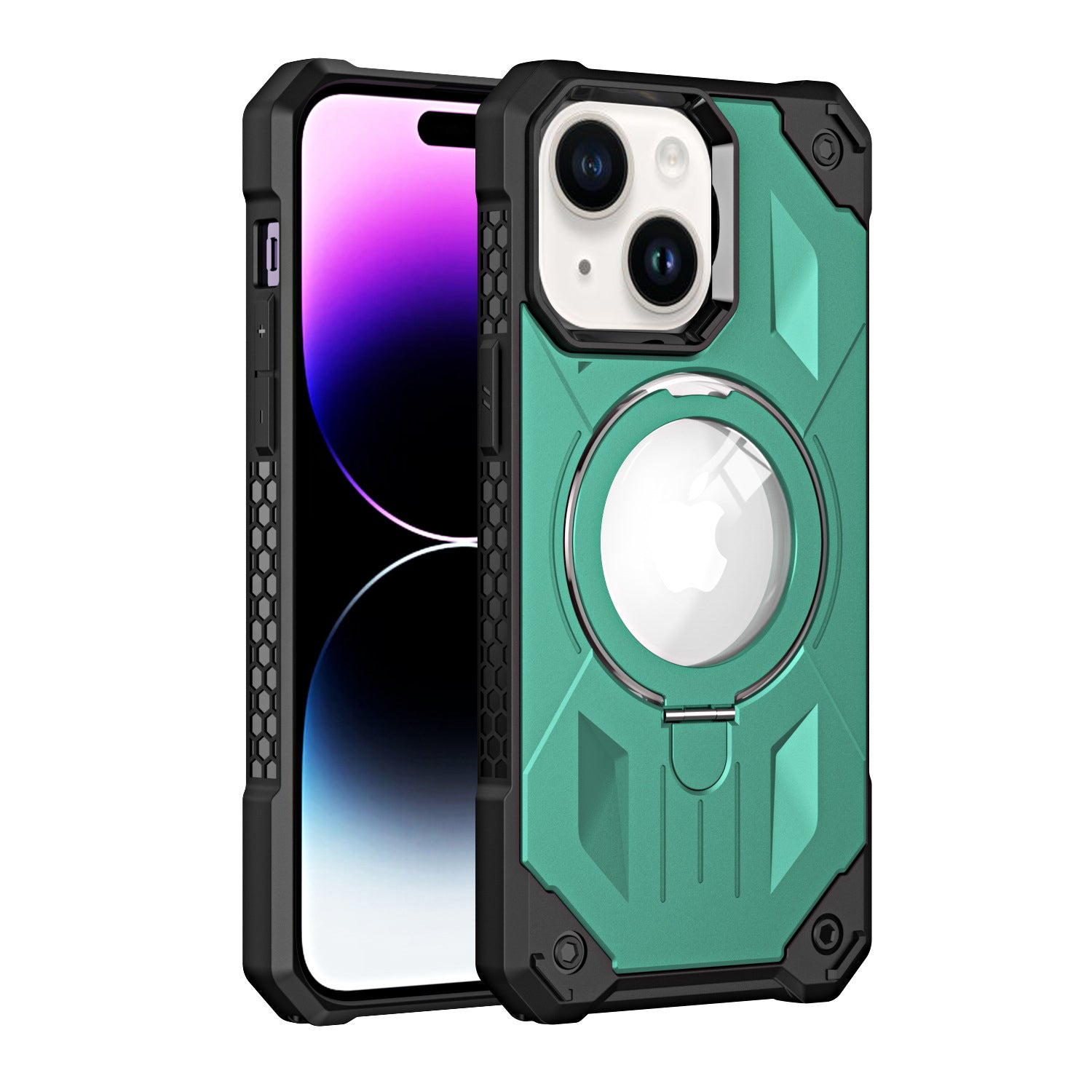 iPhone 14/13 Armored Magnetic Suction Bracket Case