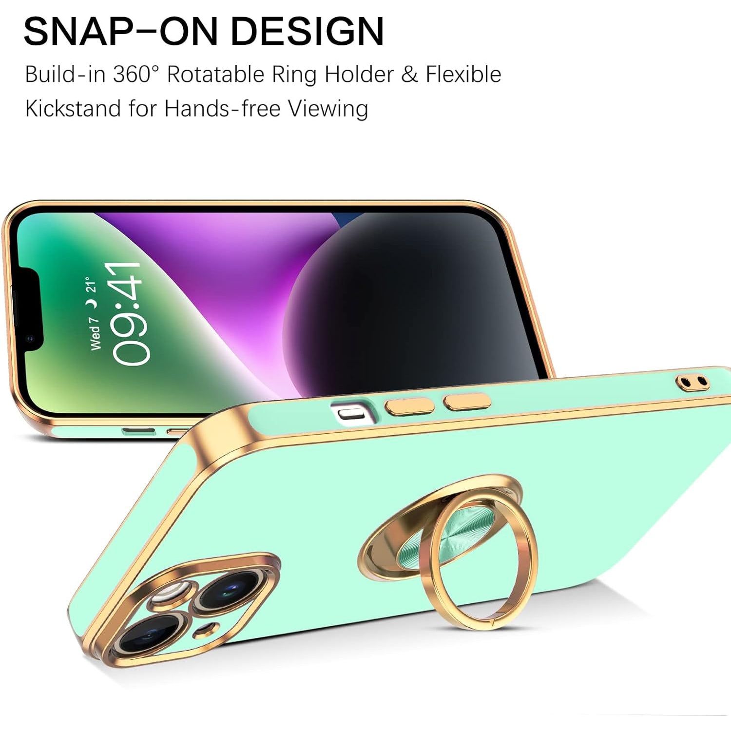 iPhone 13 Fashion Ring Magnetic GPS car mount Phone Holder Case