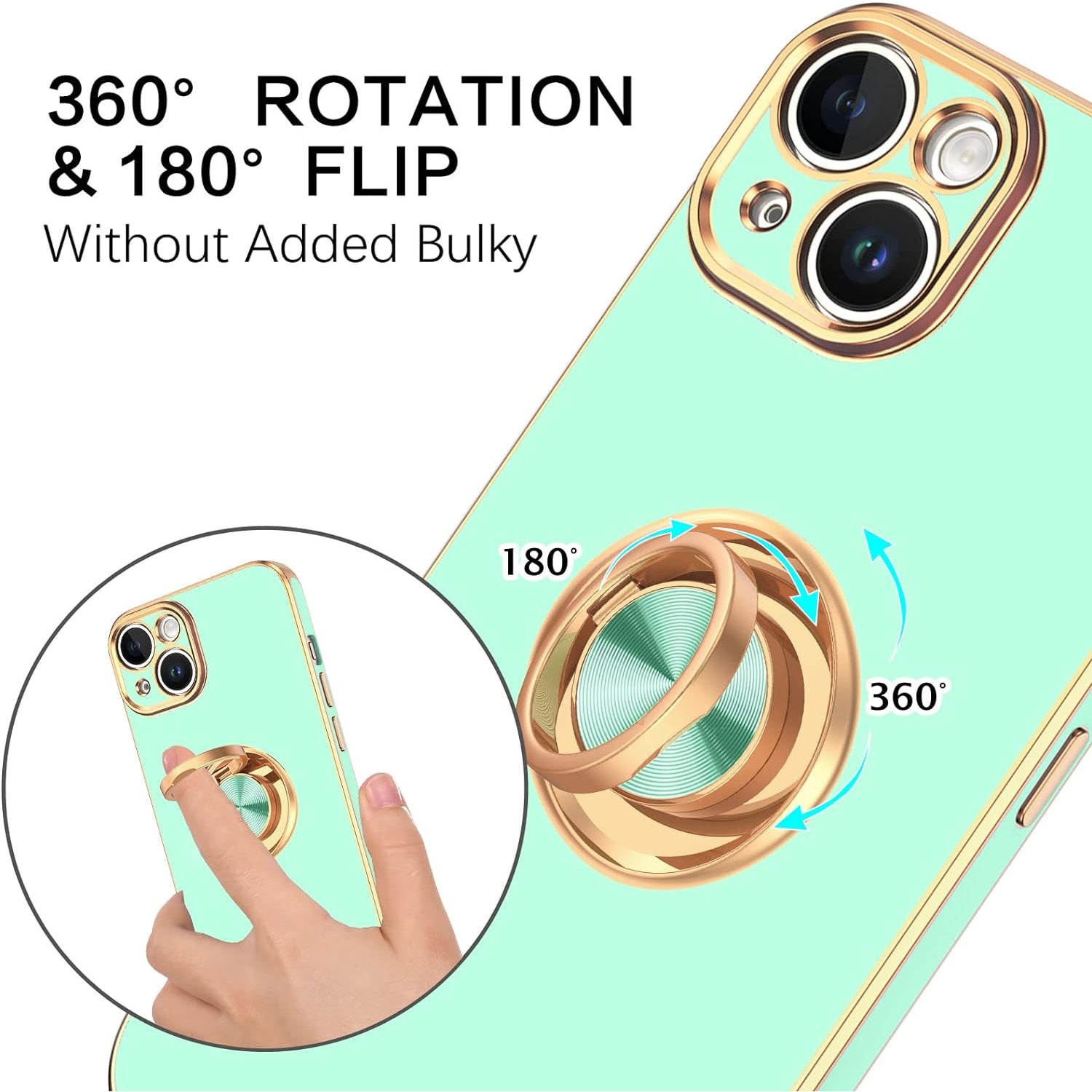 iPhone 13 Fashion Ring Magnetic GPS car mount Phone Holder Case