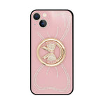 iPhone 14/13 Large bow round support precise hole diamond case