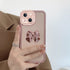 iPhone 14/13 Diamond frame color electroplating bow case