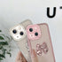 iPhone 14/13 Diamond frame color electroplating bow case