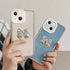 iPhone 14/13 Diamond frame color electroplating bow case