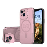 iPhone 14 Plus Fashionable Lens Cover Stand Magnetic Suction Wireless Case