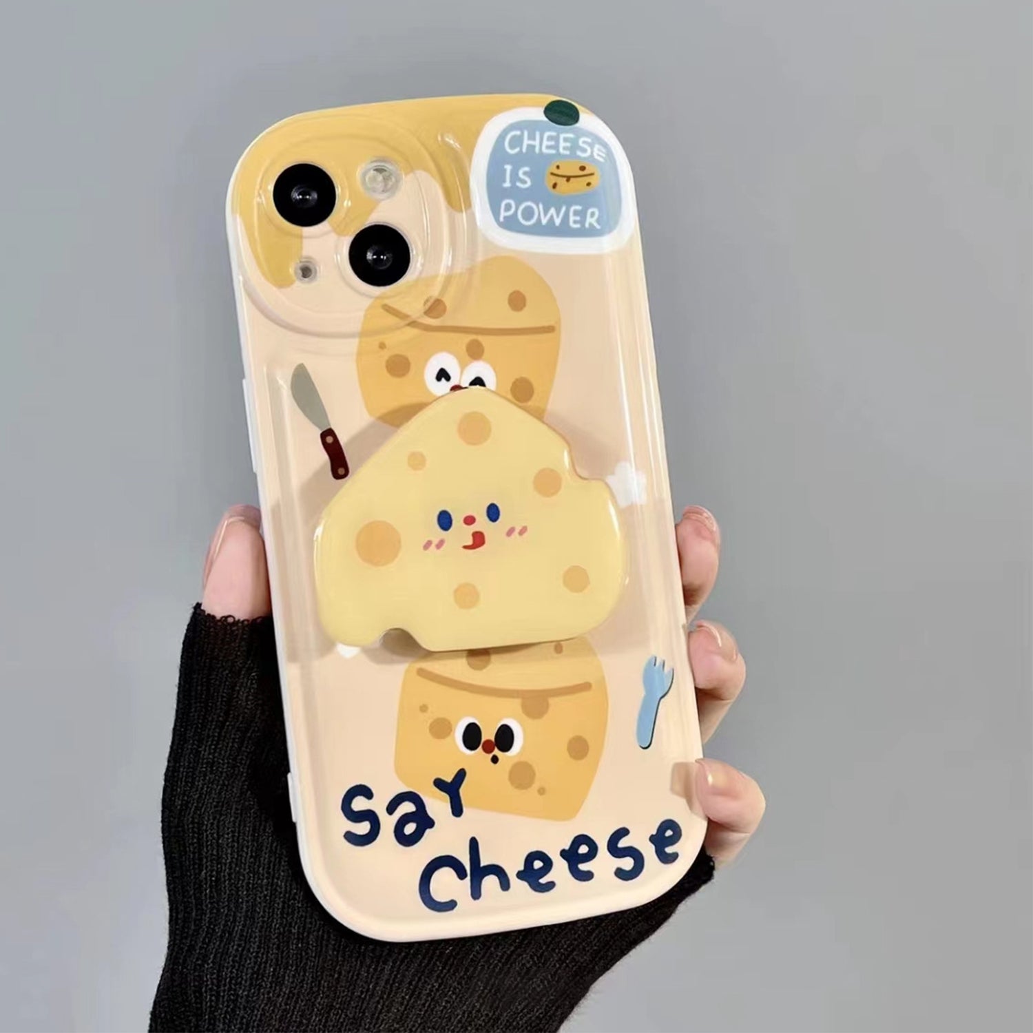 iPhone 14 Plus Creative Cartoon Bracket Case