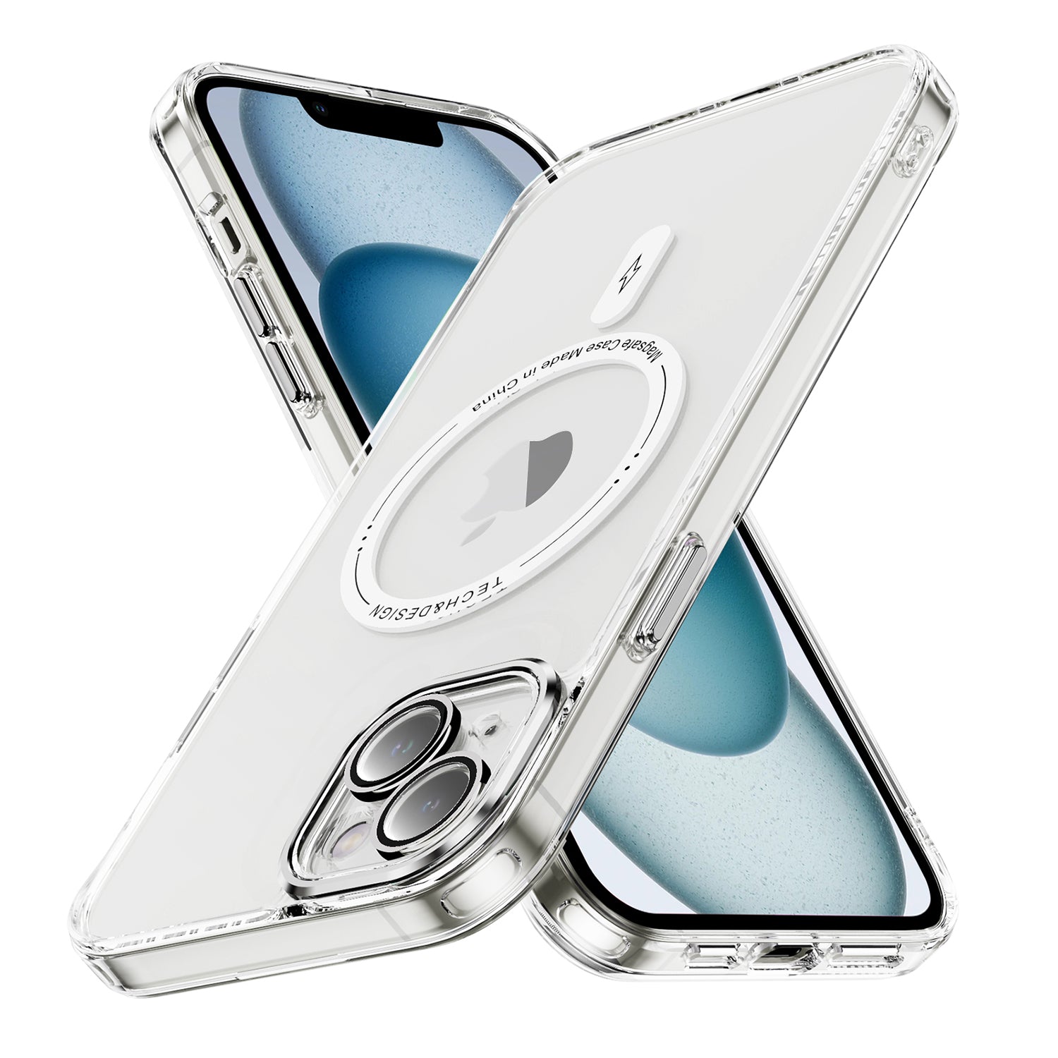 iPhone 14 Plus Shockproof Transparent Magnetic Attraction Protective Phone Case