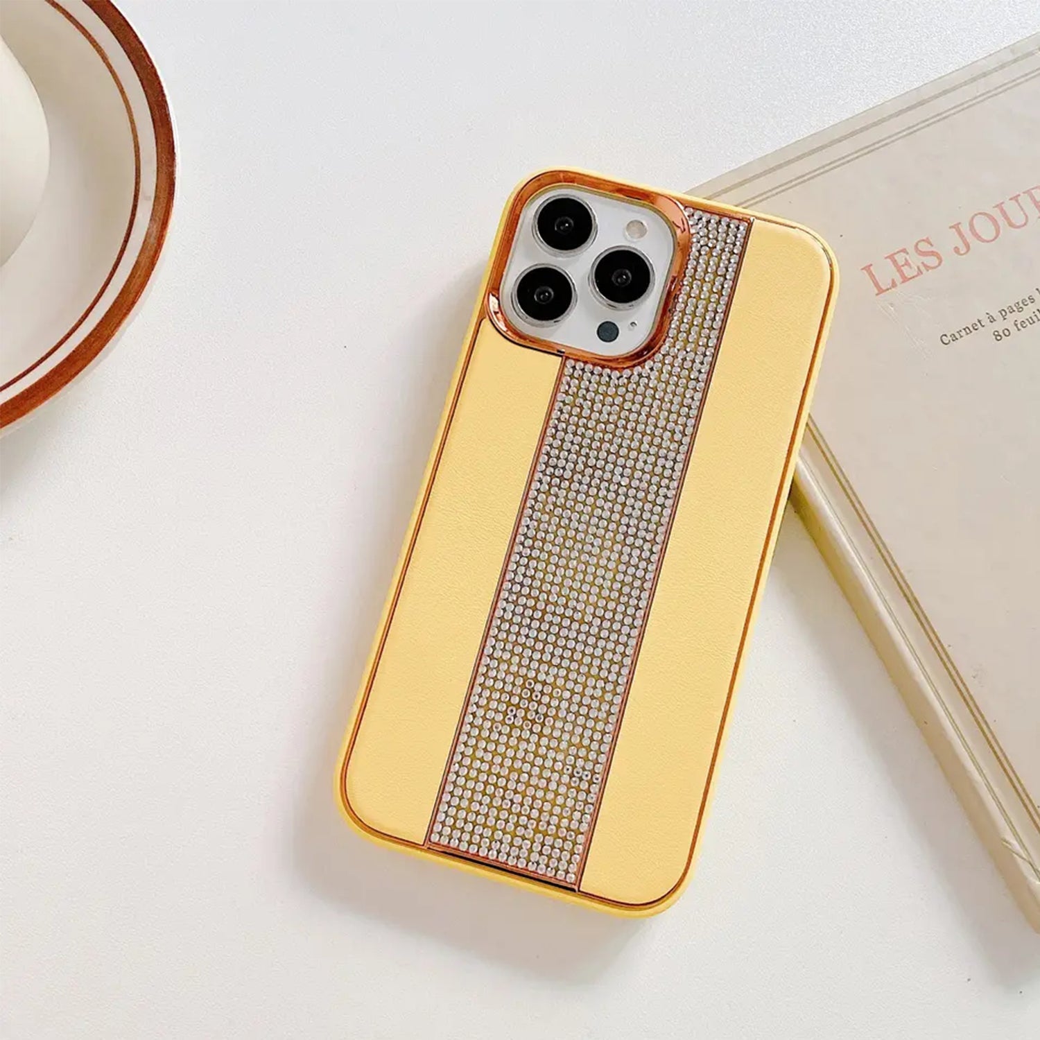 iPhone 14 Pro Max Xiaoxiangfen Luxury Rhinestone Metal Shot Case