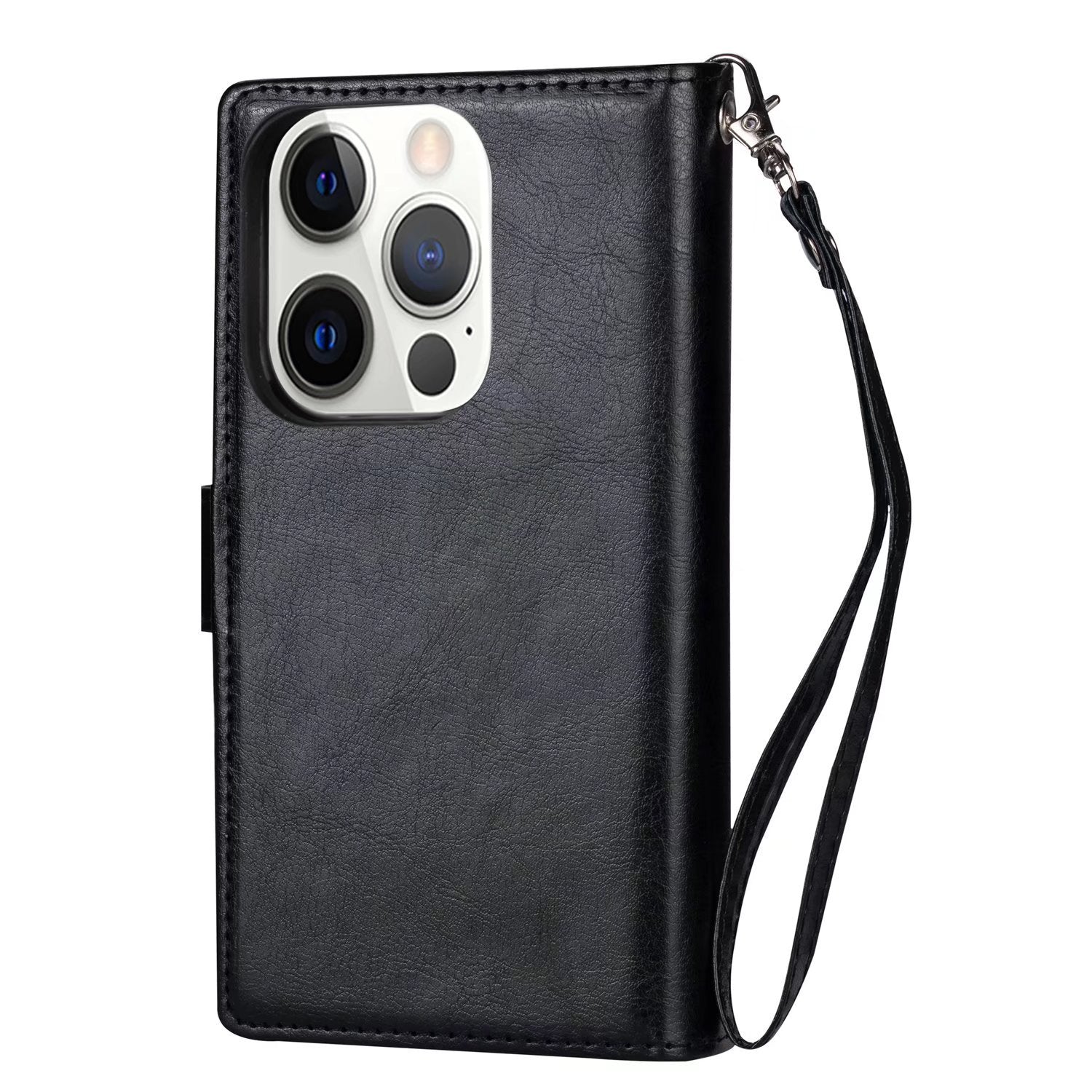 iPhone 14 Pro 2 in 1 Leather Wallet Case With 9 Credit Card Slots and Removable Back Cover