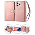 iPhone 14 Pro 2 in 1 Leather Wallet Case With 9 Credit Card Slots and Removable Back Cover