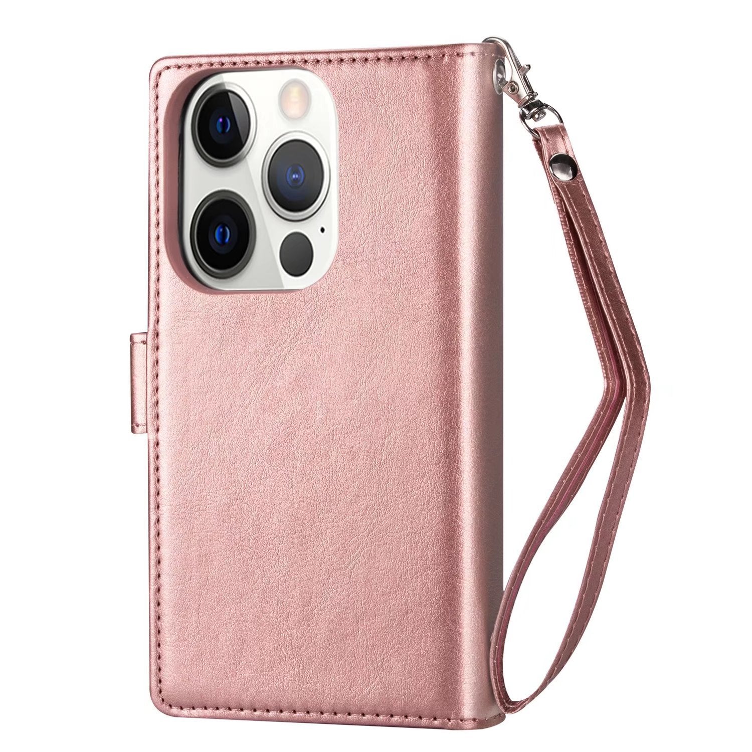 iPhone 14 Pro 2 in 1 Leather Wallet Case With 9 Credit Card Slots and Removable Back Cover