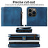 iPhone 14 Pro Retro Premium Flip Leather Cover with 9 Card Holder & Zipper Cash Pocket & Wrist Strap