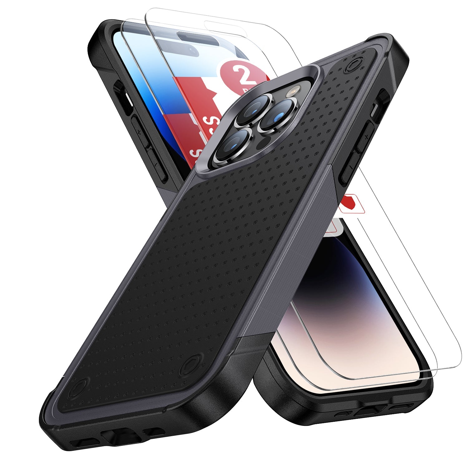 iPhone 14 Pro Max Durable Defener Shockproof Hard PC TPU Luxury Case