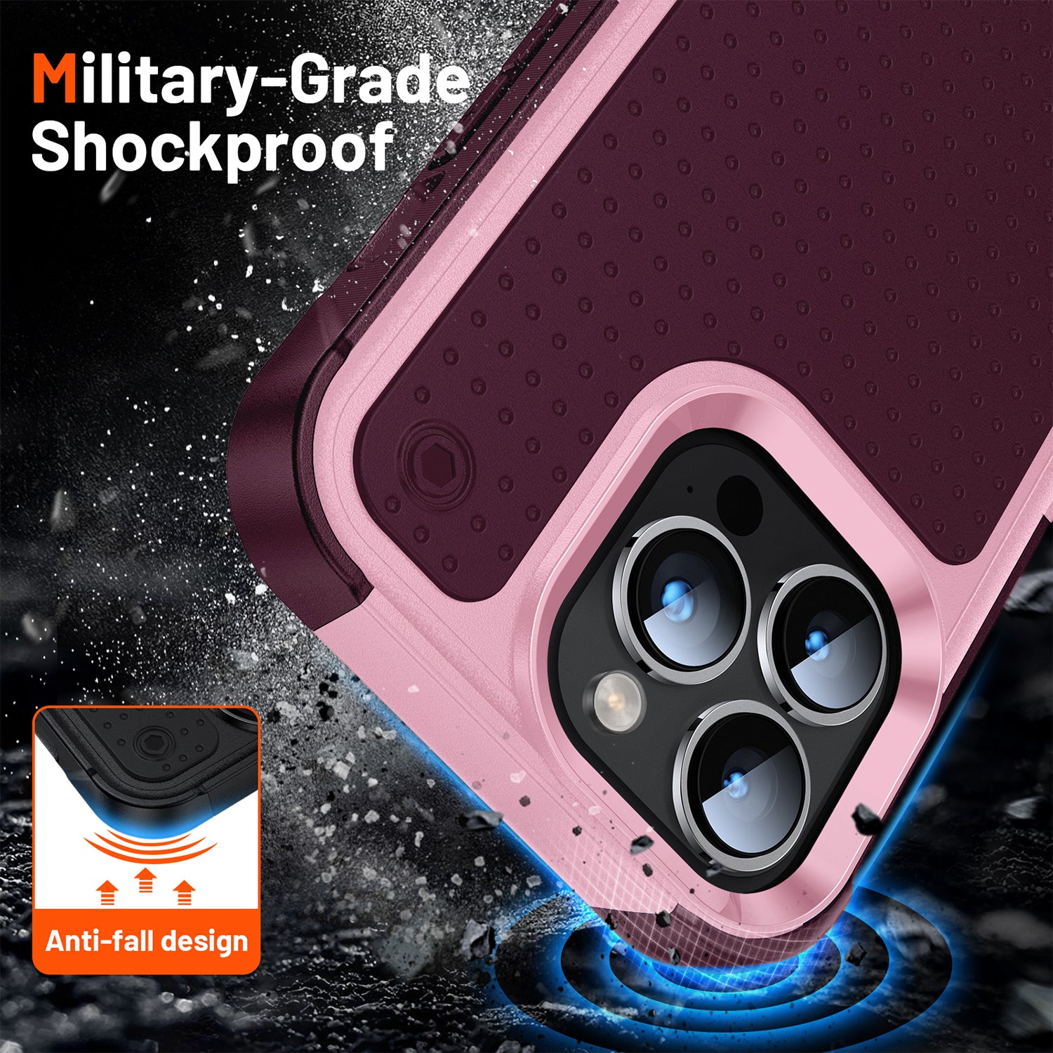 iPhone 14 Pro Durable Defener Shockproof Hard PC TPU Luxury Case