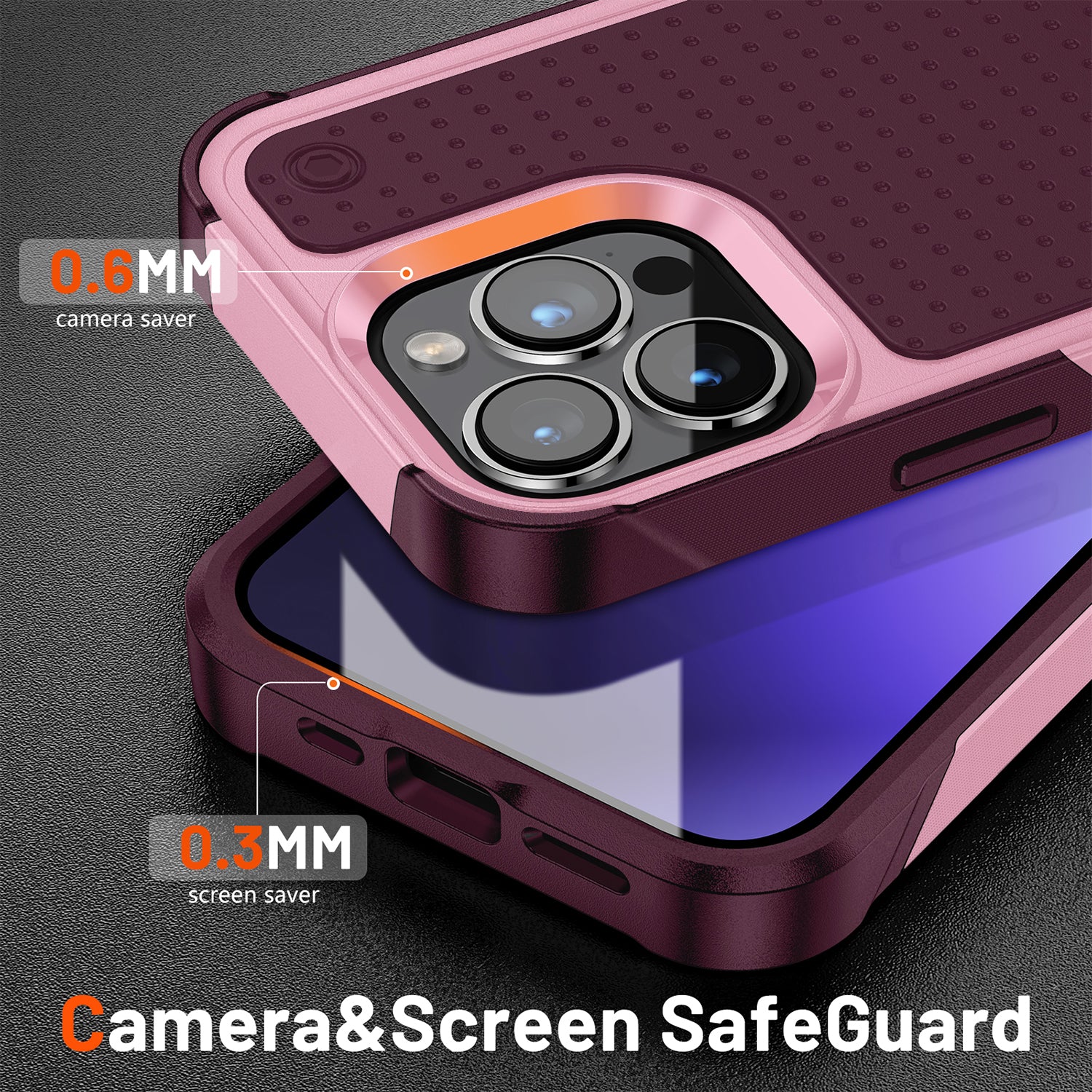 iPhone 14 Pro Durable Defener Shockproof Hard PC TPU Luxury Case