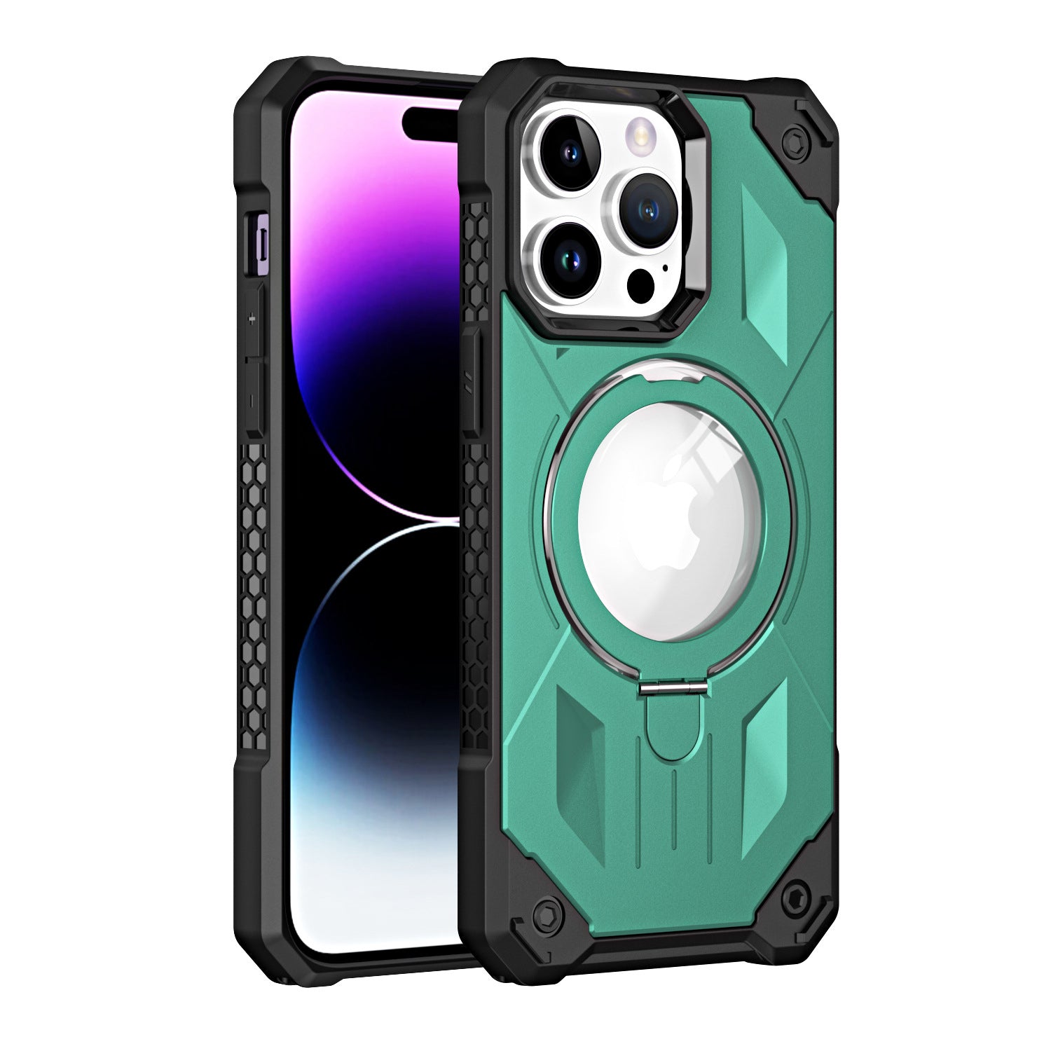 iPhone 14 Pro Armored Magnetic Suction Bracket Case