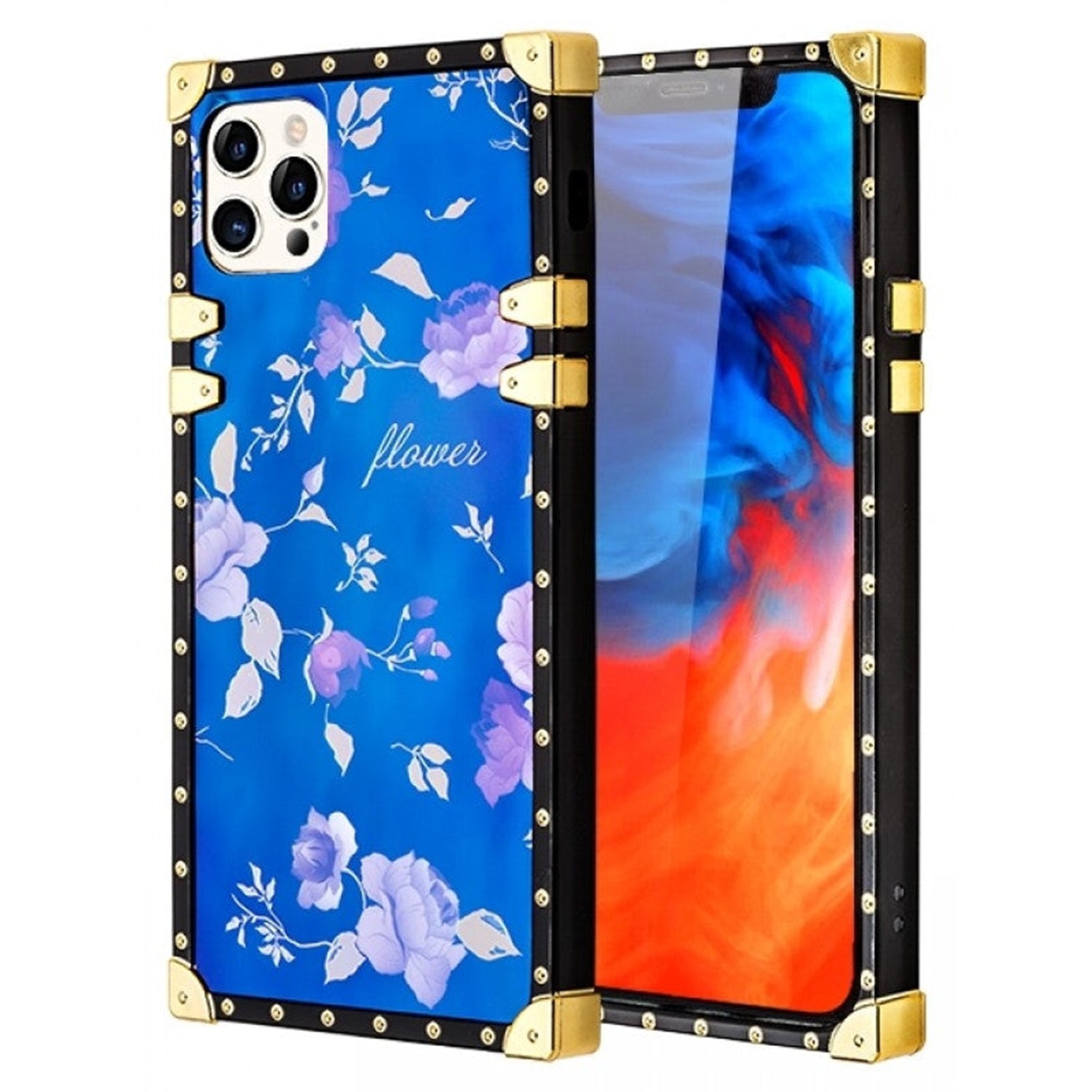 TPU Blue Light Effect Luxury Small Rose Fashion Case for iPhone 14 Pro