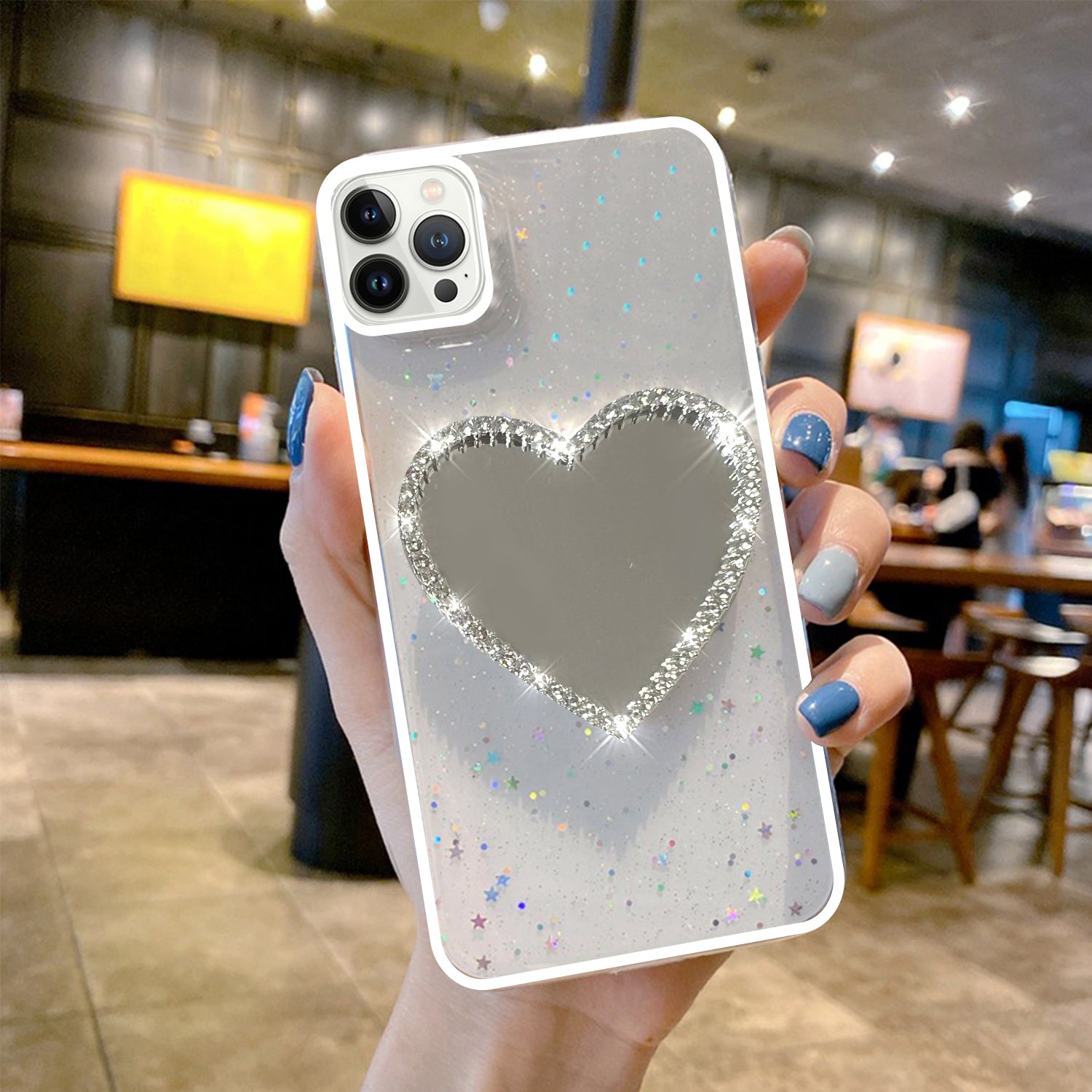 Makeup mirror On the back of the phone case for IPhone 13 Pro (6.1 ")