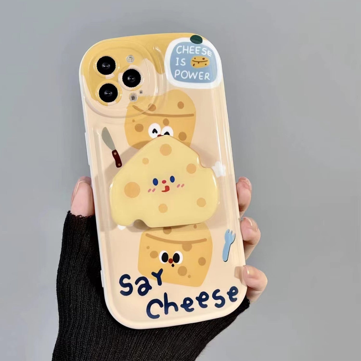 iPhone 14 Pro Max Creative Cartoon Bracket Case