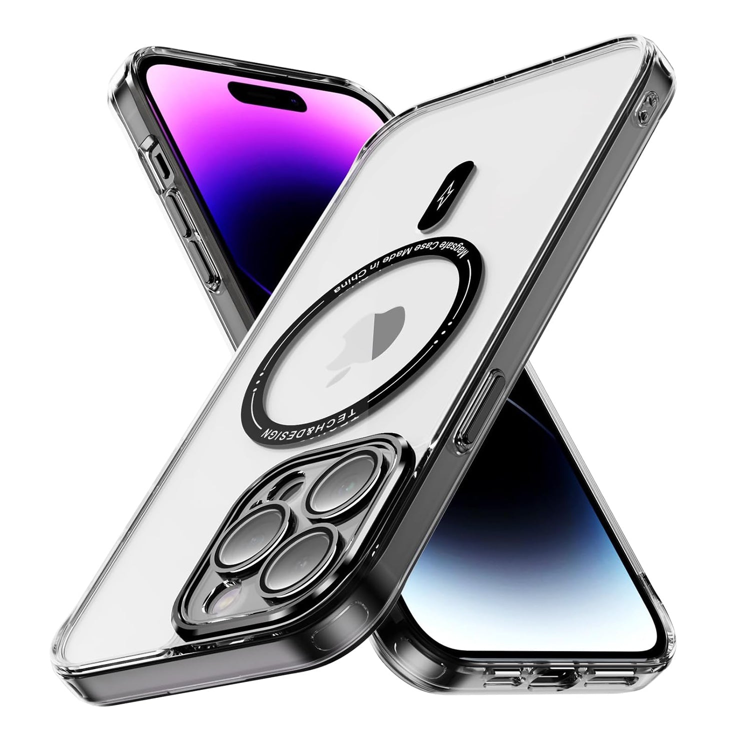 iPhone 14 Pro Max Shockproof Transparent Magnetic Attraction Protective Phone Case