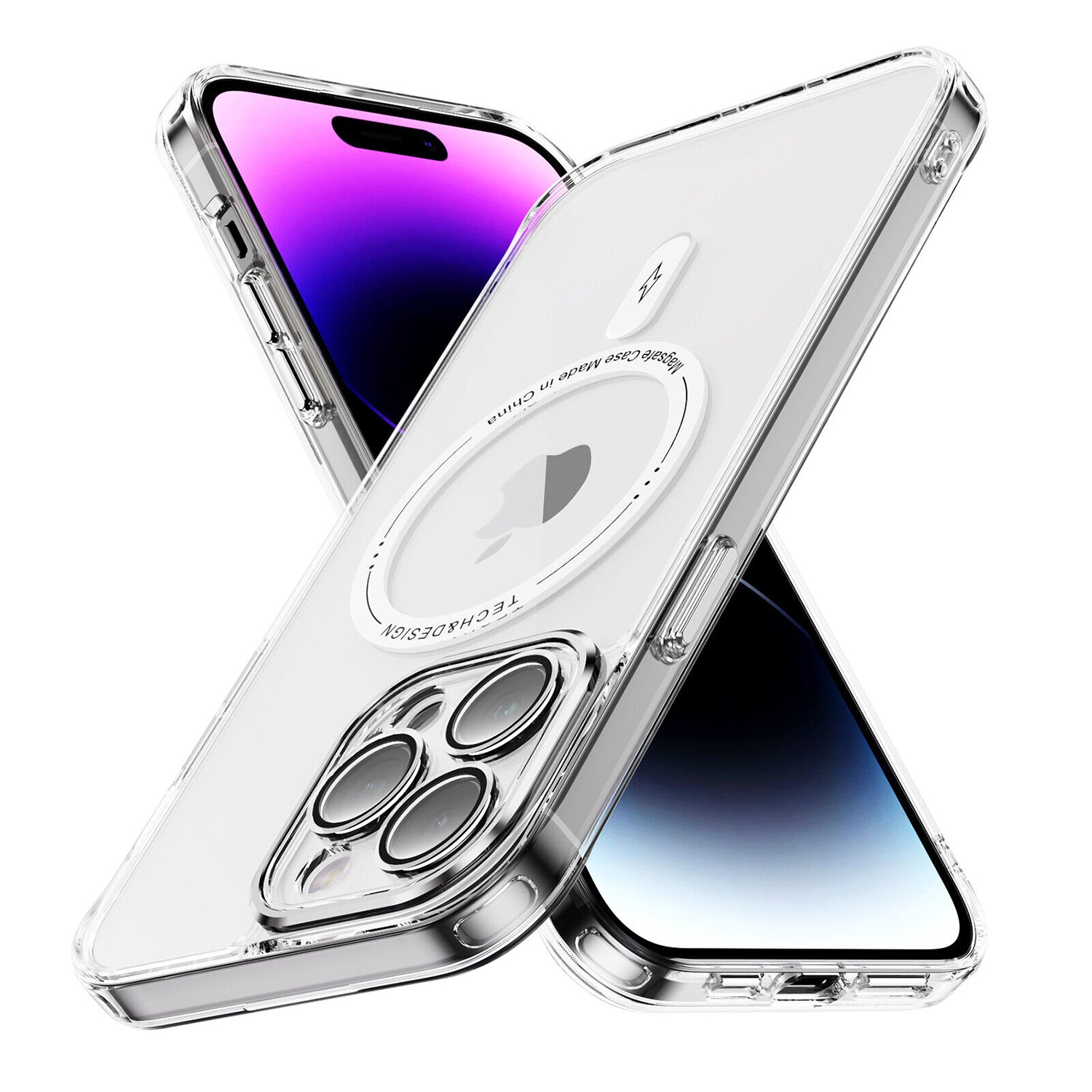 iPhone 14 Pro Shockproof Transparent Magnetic Attraction Protective Phone Case