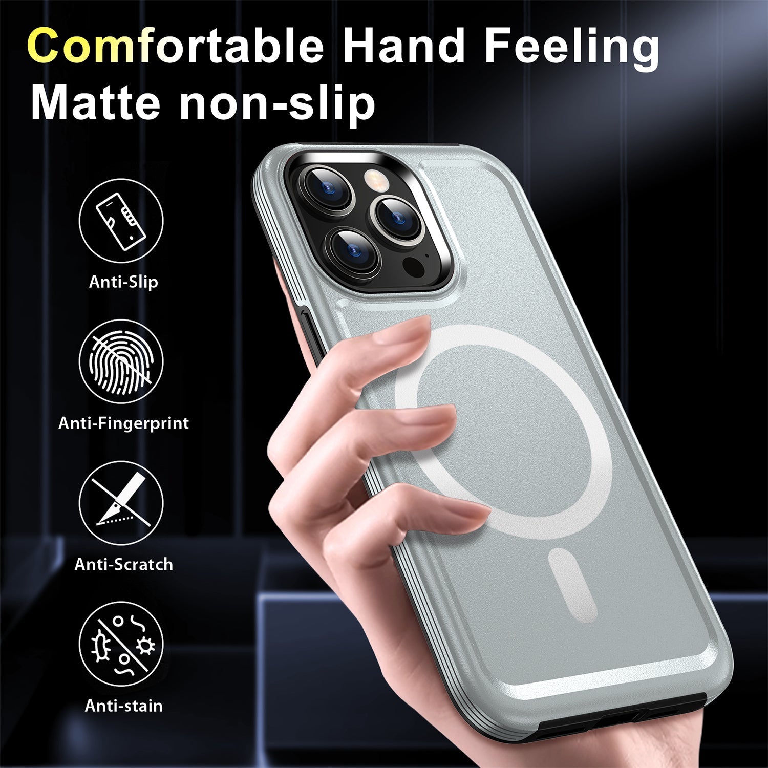 iPhone 14 Pro Max Magnetic Attraction Heavy Duty Military Bumper Case