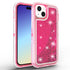 iPhone 15 Transparent Floating Glitter Heavy Duty Case
