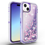 iPhone 15 Plus Transparent Floating Glitter Heavy Duty Case